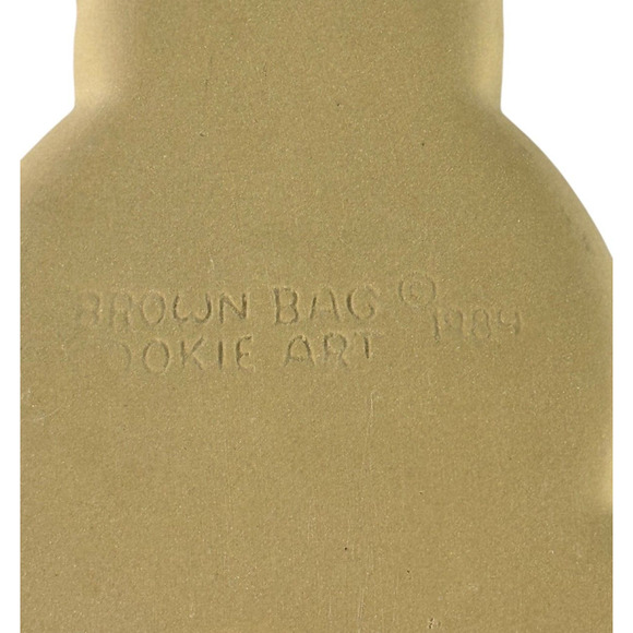 Vintage 1989 Brown Bag Cookie Art Teddy Bear Stoneware Mold with Recipe Booklet - Picture 6 of 8